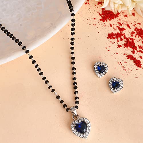 Heart Shaped Silver Mangalsutra Set, Timeless Elegance